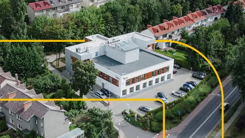 Foto der Inco-Zentrale in Polen aus der Vogelperspektive von oben