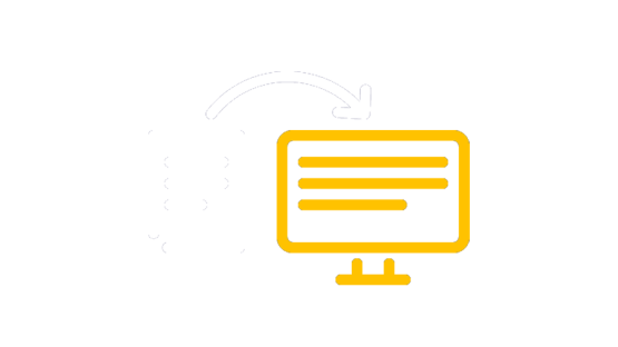 Grafische Abbildung eines Monitors auf dem eine Archivkiste zu sehen ist. Es soll digitale Archive symbolisieren.