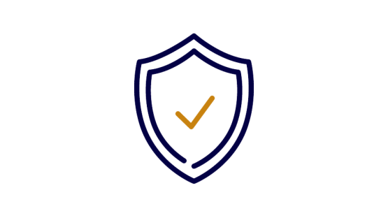Grafische Abbildung eines Schutzschildes, das Vertrauen und Sicherheit symbolisiert